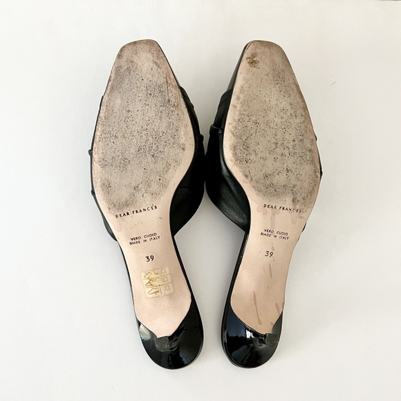 DEAR FRANCES Buckle Patent Leather Kitten Heel Mule in Black - Picture 9 of 12